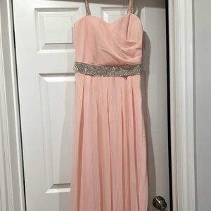 Elegant Pink Gown with Silver Accents
